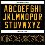Custom Black Gold Sports Pullover Hoodie with Stitched Name & Number - Personalized Sweatshirt Personalized Stitched Black