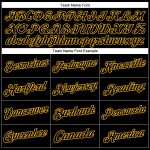 Custom Black Gold Sports Pullover Hoodie with Stitched Name & Number - Personalized Sweatshirt Personalized Stitched Black