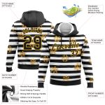 Personalized Black Gold White Christmas Snowflakes 3D Hoodie Pullover Sweatshirt Personalized Stitched Black Gold-White Christmas