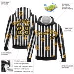 Custom Name Number 3D Pullover Hoodie Black Gold White Christmas Snowflakes Sweater Personalized Sports Apparel Personalized