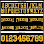 Customizable Black and Gold Football Hoodie Sweatshirt with Stitched Team Name and Number - Personalized Pullover Personalized