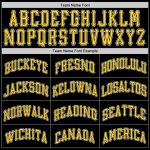 Custom Team Hoodie with Name and Number - Personalized Black Gold-White Sports Pullover Sweatshirt Personalized Stitched