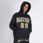 Custom Team Hoodie with Name and Number - Personalized Black Gold-White Sports Pullover Sweatshirt Personalized Stitched