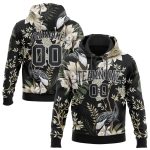 Customizable 3D Heron and Flower Sports Hoodie with Name and Number - Personalized Black Gray Sweatshirt Pullover Personalized