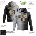 Custom Team Name Number Sports Hoodie Sweatshirt Black Gray Gold Gradient Personalized Stitched Pullover Personalized Stitched