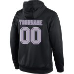 Custom Team Hoodie with Name and Number - Personalized Black Gray Purple Stitched Sports Pullover Sweatshirt Personalized