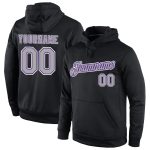 Custom Team Hoodie with Name and Number - Personalized Black Gray Purple Stitched Sports Pullover Sweatshirt Personalized