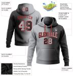 Custom Name and Number Sports Hoodie Sweatshirt - Personalized Black Gray Red Gradient Pullover Fashion Personalized Stitched