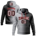 Custom Name and Number Sports Hoodie Sweatshirt - Personalized Black Gray Red Gradient Pullover Fashion Personalized Stitched