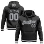 Custom Name Number Hoodie Sports Pullover Sweatshirt Personalized Stitched Black Gray-White Personalized Stitched Black Gray-White