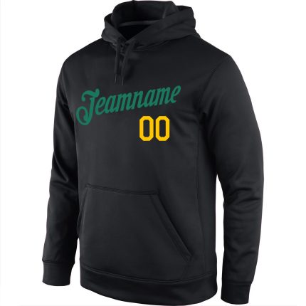 Custom Named 3D Skull Pineapple Head Hoodie Sweatshirt - Personalized Stitched Black Kelly Green-Gold Team Design Personalized