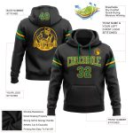 Custom Name Number Football Hoodie Sweatshirt - Personalized Stitched Black Kelly Green-Gold Pullover Team Apparel Personalized