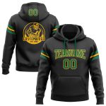 Custom Name Number Football Hoodie Sweatshirt - Personalized Stitched Black Kelly Green-Gold Pullover Team Apparel Personalized