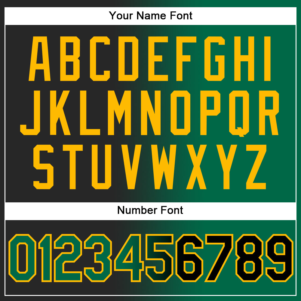 Personalized Stitched Black Kelly Green-Gold Gradient Fashion Sports Pullover Sweatshirt Hoodie Team Custom Name and Number Custom Name Number Personalized Stitched Black Green Gold Gradient Fashion Sports Hoodie Pullover Sweatshirt Personalized - Image 4