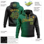 Custom Name Number Personalized Stitched Black Green Gold Gradient Fashion Sports Hoodie Pullover Sweatshirt Personalized