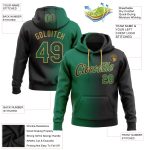 Custom Name Number Black Green Gradient Sports Hoodie Sweatshirt Pullover - Personalized Team Apparel Personalized Stitched