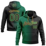 Custom Name Number Black Green Gradient Sports Hoodie Sweatshirt Pullover - Personalized Team Apparel Personalized Stitched