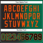 Custom Name and Number Personalized Sports Hoodie Sweatshirt in Black Kelly Green-Orange Gradient Design Personalized Stitched