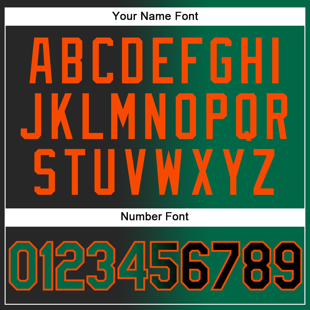 Personalized Stitched Black Kelly Green-Orange Gradient Fashion Sports Pullover Sweatshirt Hoodie Team Custom Name and Number Custom Name and Number Personalized Sports Hoodie Sweatshirt in Black Kelly Green-Orange Gradient Design Personalized Stitched - Image 4