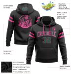 Custom Name Number Football Hoodie Sweatshirt in Black Green Pink - Personalized Stitched Team Pullover Personalized Stitched