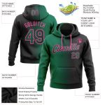 Custom Name Number Gradient Pullover Hoodie Stitched Black Kelly Green Pink Fashion Sports Sweatshirt Personalized Stitched
