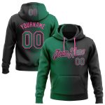 Custom Name Number Gradient Pullover Hoodie Stitched Black Kelly Green Pink Fashion Sports Sweatshirt Personalized Stitched