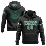 Custom Team Football Hoodie with Personalized Name & Number - Black, Kelly Green, White Pullover Sweatshirt Personalized