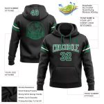 Custom Team Football Hoodie with Personalized Name & Number - Black, Kelly Green, White Pullover Sweatshirt Personalized