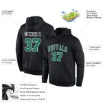 Custom Team Hoodie with Name and Number - Personalized Black Kelly Green-White Pullover Sweatshirt Personalized Stitched