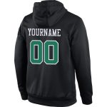 Custom Team Hoodie with Name and Number - Personalized Black Kelly Green-White Pullover Sweatshirt Personalized Stitched
