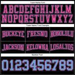 Custom Football Hoodie with Stitched Team Name & Number - Black, Light Blue & Pink Pullover Sweatshirt Personalized Stitched