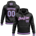 Personalized Black Light Blue-Pink Sports Hoodie Sweatshirt Pullover Personalized Stitched Black Light Blue-Pink Sports Pullover