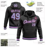 Personalized Black Light Blue-Pink Sports Hoodie Sweatshirt Pullover Personalized Stitched Black Light Blue-Pink Sports Pullover