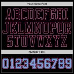 Custom Team Hoodie with Personalized Name and Number - Black Light Blue-Pink Stitched Sports Pullover Sweatshirt Personalized