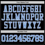 Personalized Black Light Blue-White Sports Hoodie Sweatshirt Pullover Personalized Stitched Black Light Blue-White Sports