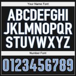Custom Name Number Sports Hoodie Black Light Blue White Stitched Pullover Sweatshirt for Team Personalized Stitched Black