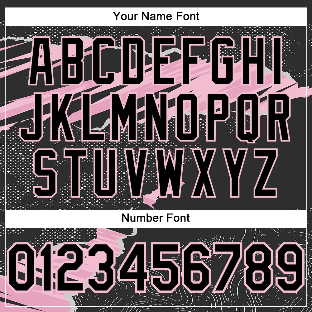 Personalized Stitched Black Light Pink 3D Pattern Design Torn Paper Style Sports Pullover Sweatshirt Hoodie Team Custom Name and Number Custom Name & Number Sports Hoodie with 3D Torn Paper Design - Black & Light Pink Stitched Pullover Sweatshirt Personalized - Image 4