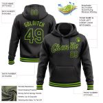 Custom Name Number Sports Hoodie Black Neon Green Stitched Pullover Sweatshirt Personalized Stitched Black Neon Green Sports