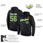 Custom Name & Number Black Neon Green-White Sports Hoodie Pullover Sweatshirt - Personalized Team Apparel Personalized Stitched