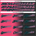 Custom Name and Number Hoodie - Personalized Sports Pullover Sweatshirt in Black Neon Pink-Teal Gradient Personalized Stitched