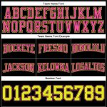Custom Team Football Hoodie with Personalized Name & Number - Black Neon Yellow-Pink Sweatshirt Personalized Stitched Black