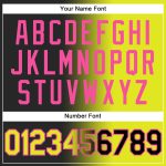Custom Name and Number Sports Hoodie Pullover Sweatshirt in Black Neon Yellow-Pink Gradient - Personalized Stitched Design