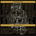Custom Name and Number Tiger Skull 3D Pattern Hoodie Sweatshirt - Personalized Stitched Black Old Gold Pullover Personalized