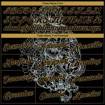Custom Name and Number Tiger Skull 3D Pattern Hoodie Sweatshirt - Personalized Stitched Black Old Gold Pullover Personalized