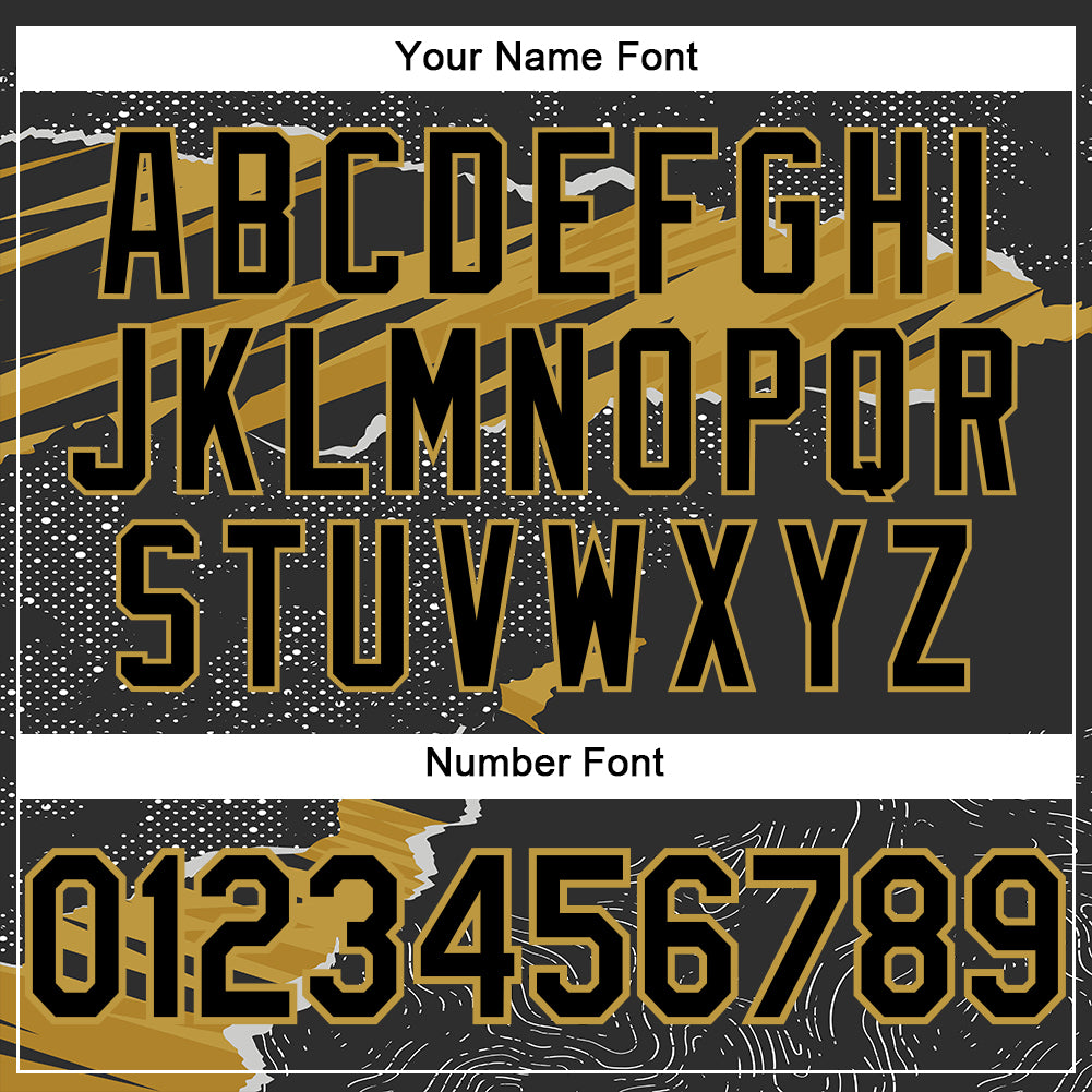 Personalized Stitched Black Old Gold 3D Pattern Design Torn Paper Style Sports Pullover Sweatshirt Hoodie Team Custom Name and Number Custom Sports Hoodie - Personalized Stitched Black Old Gold 3D Torn Paper Design with Team Name & Number, Pullover Sweatshirt - Image 4