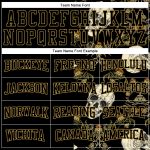Custom 3D Skull Hoodie Black Old Gold Pullover Sweatshirt with Personalized Name & Number for Sports Team Personalized Stitched