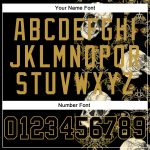 Custom 3D Skull Hoodie Black Old Gold Pullover Sweatshirt with Personalized Name & Number for Sports Team Personalized Stitched
