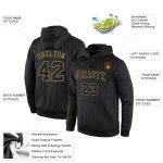 Custom Name Number Sports Pullover Hoodie Black Old Gold Pinstripe Sweatshirt Personalized Stitched Team Apparel Personalized