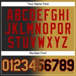 Custom Name and Number Hoodie - Personalized Black and Gold-Red Gradient Sports Pullover Sweatshirt Personalized Stitched