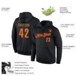 Custom Team Name Number Black Gold Red Pullover Hoodie Sweatshirt Personalized Stitched Sports Apparel Personalized Stitched